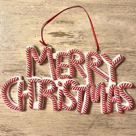 Hobby Lobby Holiday Merry Christmas Clay Dough Candy Cane Sign